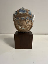 Load image into Gallery viewer, Chinese Bust with Blue & White Porcelain Shards on Wood Base