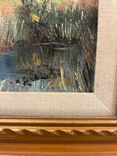 Load image into Gallery viewer, Framed Oil of Landscape Scene with  Rowboat, signed