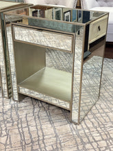 Load image into Gallery viewer, Pair of Alexa Mirrored One Drawer Nightstands from Pier One