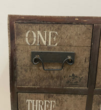 Load image into Gallery viewer, Rustic Six Drawer Cabinet Labeled with Numbers