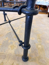 Load image into Gallery viewer, Rectangular Glass Top Coffee Table with Bronze Wrought Iron Base