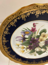 Load image into Gallery viewer, Imperial Limoges Floral Cobalt Blue &amp; Gold Plate
