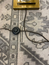 Load image into Gallery viewer, Glass Floor Lamp with Brass Detailing and Custom Painted Shade