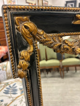 Load image into Gallery viewer, Black Neoclassical Style Beveled Mirror with Gold & Floral Detailing from John Richard Design