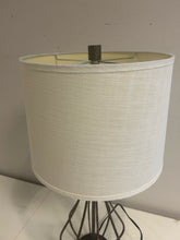 Load image into Gallery viewer, Contemporary Bronze Table Lamp with Cream Shade