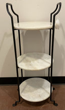 Load image into Gallery viewer, Three Tier Wrought Iron Stand with Removable Marble Shelves