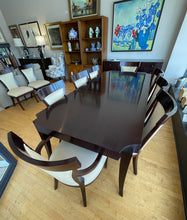 Load image into Gallery viewer, Mahogany Dining Table, 2 Arm Chairs & 8 Side Chairs, Two 22" Leaves and Custom Pads from Polidordesign