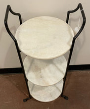 Load image into Gallery viewer, Three Tier Wrought Iron Stand with Removable Marble Shelves
