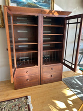 Load image into Gallery viewer, Two Piece Mission Style Glass Front Cabinet from Ethan Allen
