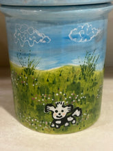 Load image into Gallery viewer, Hand Painted Ceramic "Treats" Jar with Lid