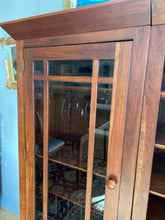 Load image into Gallery viewer, Two Piece Mission Style Glass Front Cabinet from Ethan Allen