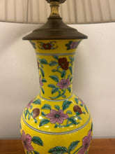 Load image into Gallery viewer, Vintage Chinese Famille Jaune Porcelain Vase Lamp