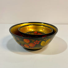 Load image into Gallery viewer, 2pc Traditional Russian Khokloma Hand Painted Wooden Bowls