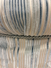 Load image into Gallery viewer, Custom Oval Striped Skirted Ottoman