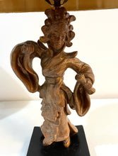 Load image into Gallery viewer, Vintage 1950's Figural Table Lamp with Tweed Shade from Chicago Statuary Co.