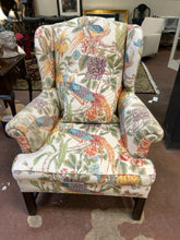 Load image into Gallery viewer, Upholstered Wing Chair and Skirted Ottoman