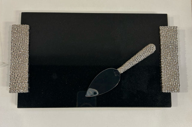 Silver Molten Black Marble Cheese Board & Knife from Michael Aram