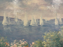 Load image into Gallery viewer, Framed Oil Painting "Grandview Regatta" by Charles Zhan, signed