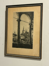 Load image into Gallery viewer, Framed Etching of St. Vitus Church Belvedere, Prague, signed