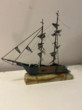 Load image into Gallery viewer, Vintage Shipwreck Copper Art Sculpture on Stone Base