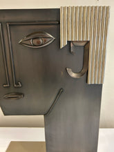 Load image into Gallery viewer, Vintage Metal Cubism Abstract Head Vase in the Manner of Franze Hagenauer