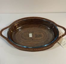 Load image into Gallery viewer, Handwoven Oval Casserole Basket with Removable Glass Dish from Calaisio