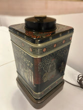 Load image into Gallery viewer, Vintage Tin Asian Motif Lamp