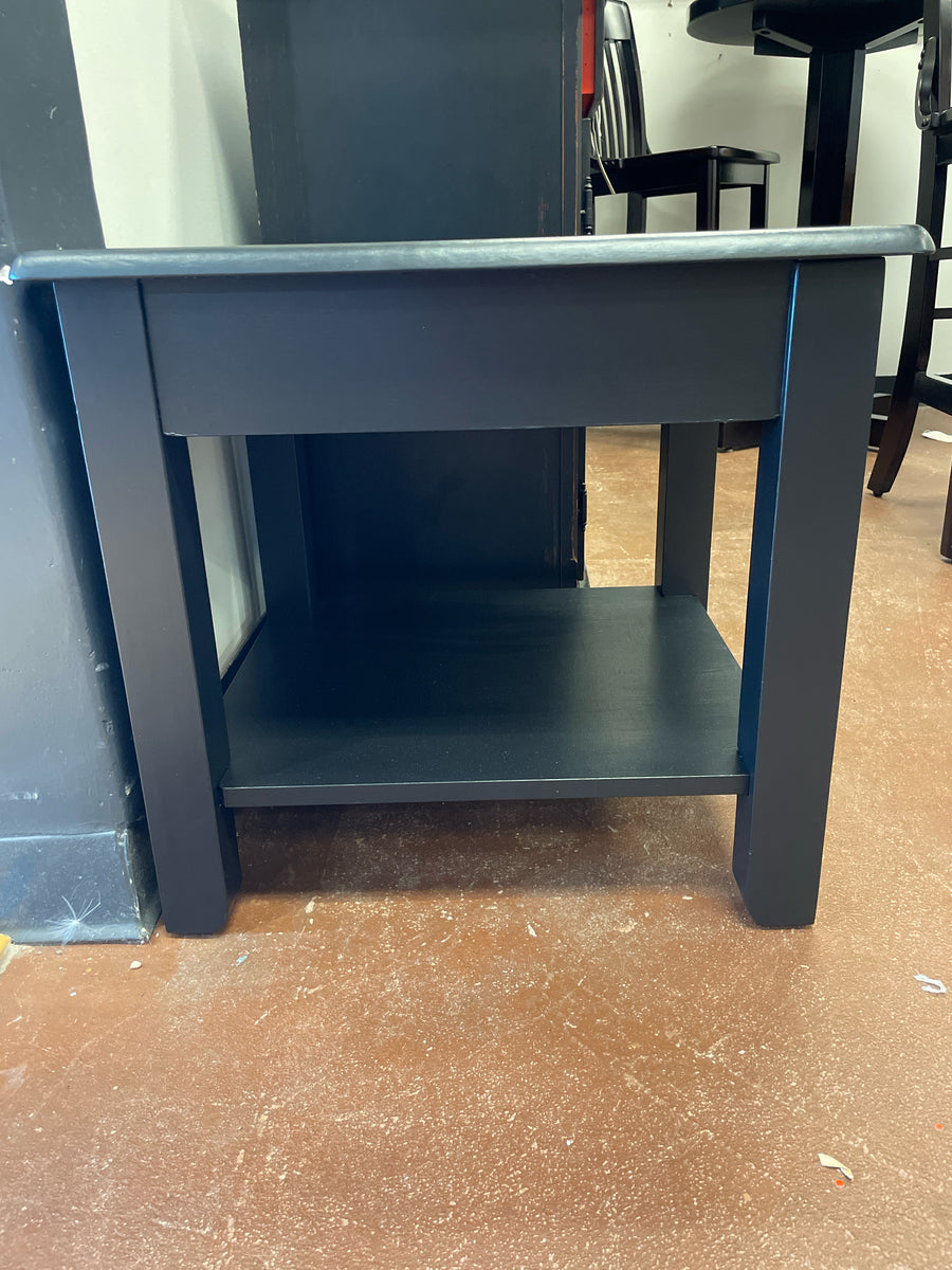 Black End Table with One Drawer Turn The Tables Northbrook, IL