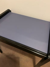 Load image into Gallery viewer, Black Lacquer, Blue Leather Top End Table