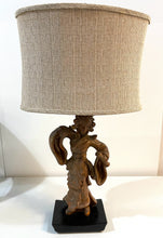 Load image into Gallery viewer, Vintage 1950's Figural Table Lamp with Tweed Shade from Chicago Statuary Co.