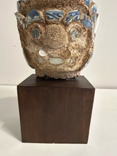 Load image into Gallery viewer, Chinese Bust with Blue & White Porcelain Shards on Wood Base