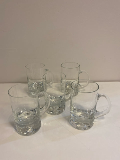 Set of 5 Glass Beer Mugs from Crate and Barrel