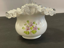 Load image into Gallery viewer, "Violets in the Snow" Silvercrest Basket from Fenton