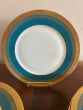 Load image into Gallery viewer, Eleven Turquoise & Gold Dinner Plates from Superieur Limoges France