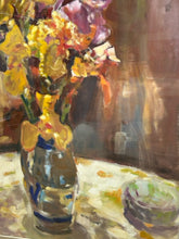 Load image into Gallery viewer, Origiinal Still Life Yellow & Pink Flowers in Vase by Czeslaw Jan Pyrgies, signed