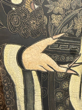 Load image into Gallery viewer, Hand Painted Fabric with Gold Threading of Asian Empress in Gold Bamboo Frame