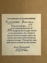 Load image into Gallery viewer, Original Etching "Blackberry Bramble" by Anne Stromquist, signed & numbered