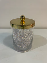 Load image into Gallery viewer, Gold Scalloped Lid, Glass Jar with Acrylic Cubes from Spritz