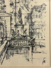 Load image into Gallery viewer, Framed Etching of the Old Bridge Gate in Heidelberg, Germany, signed