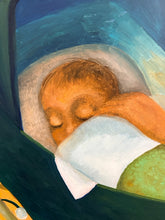 Load image into Gallery viewer, Original Oil of Mother and Baby in Carriage, signed