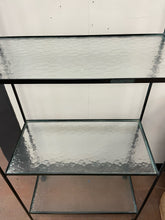 Load image into Gallery viewer, Black Metal Etagere with Glass Shelves