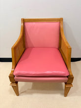 Load image into Gallery viewer, Pair of Vintage MCM Cane and Pink Leather Arm Chairs from Marden Furniture