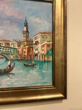 Load image into Gallery viewer, Original Oil Painting of Venetian Canal Scene, signed