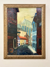 Load image into Gallery viewer, Original Expressionist Oil Painting of Aachen Street by Gus Hunkele, signed