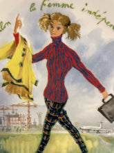 Load image into Gallery viewer, "Women of the Century" Vintage Plate from Limoges - "La Femme Independante" 1960