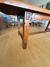 Load image into Gallery viewer, Vintage Wood Dining Table with Floral Carvings
