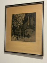 Load image into Gallery viewer, Framed Etching of Vienna Street Scene, signed