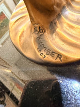 Load image into Gallery viewer, Bronze Yoga Pose Sculpture on Marble Base by Kimber Beibiger, signed