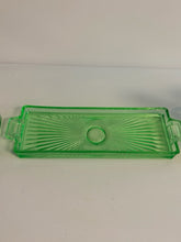 Load image into Gallery viewer, Set of 3 Green Uranium Glass Jars with Tray