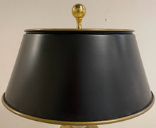 Load image into Gallery viewer, Brass Candlestick Table Lamp with Black Tole Shade